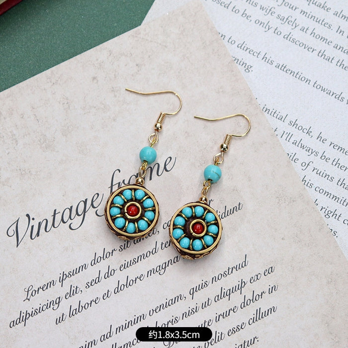 Wholesale Vintage Turquoise Earrings JDC-ES-Luox007