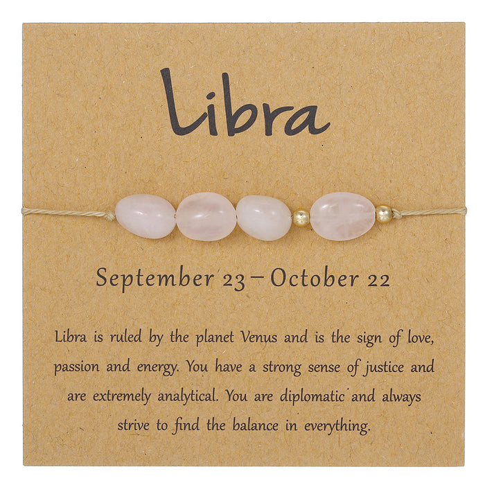 Wholesale Natural Stone 12 Zodiac Handmade Beaded Bracelet Friendship Jewelry Gift For Everyday Wear