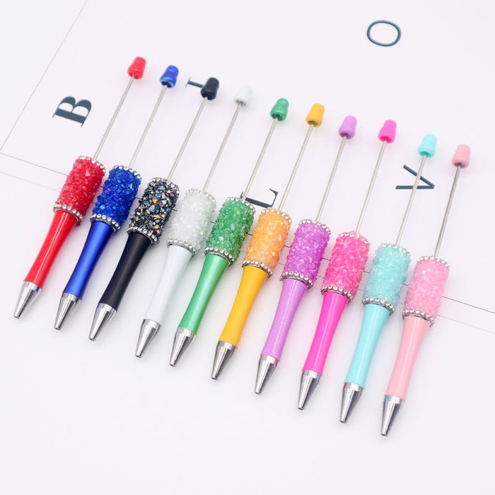 Wholesale Crystal Broken Stone Plastic Bead Pen JDC-PN-ChenYu002