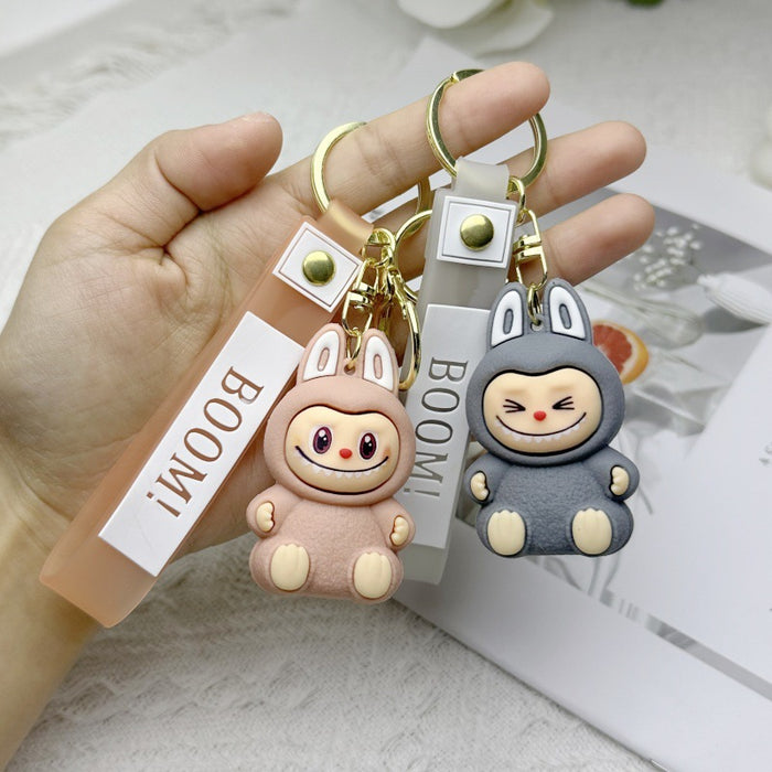 Wholesale Plush toy key pendant for couples, cute plush keychain cartoon