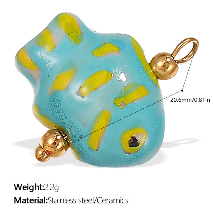 Wholesale Pendant Marine Series Small Fish Starfish Pearl Stainless Steel