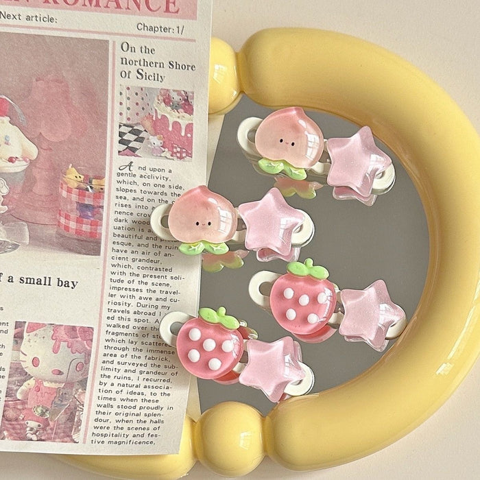 Wholesale Peach Strawberry Star Hairpin  Girl Heart Cartoon Duckbill Clip Bangs Side Clip