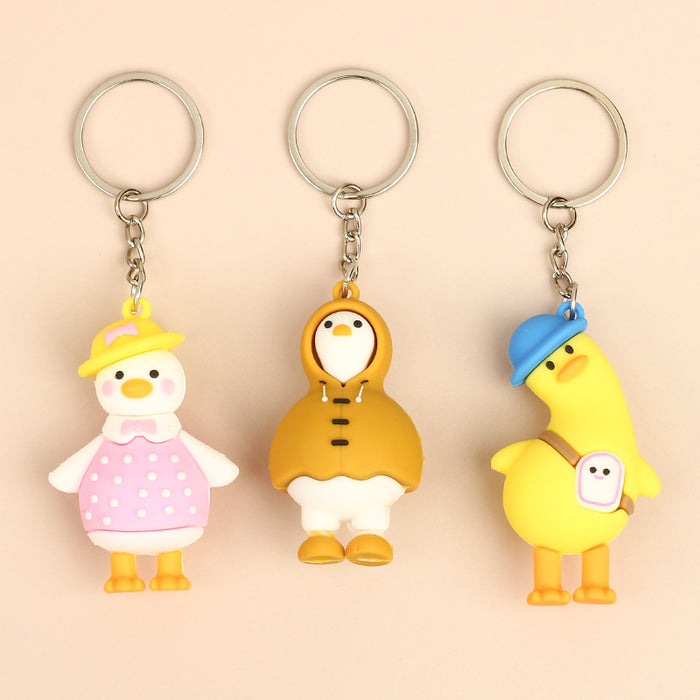 Wholesale cartoon  schoolbag pendant travel duck doll keychain