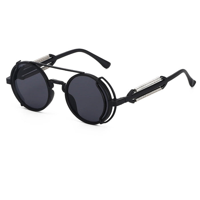 Wholesale Cyberpunk Style Round Frame Spring Leg PC Sunglasses JDC-SG-ZS010