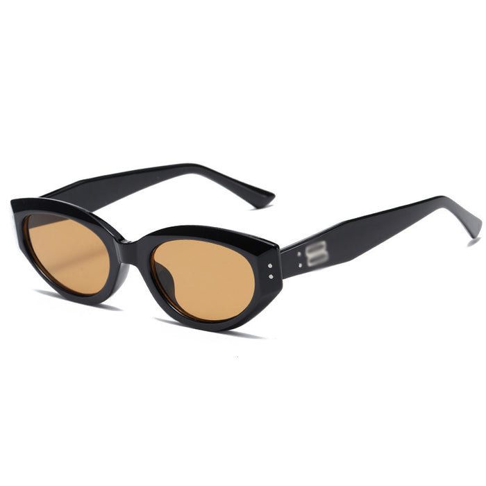Wholesale Retro narrow frame small frame sunglasses, high-end street photography, UV resistant sunglasses