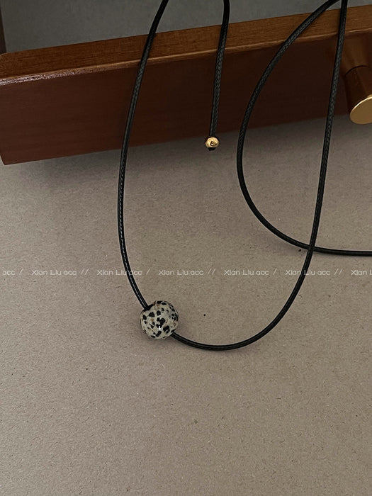 Wholesale Stone black rope  Women's Light luxury  clavicle chain accessories