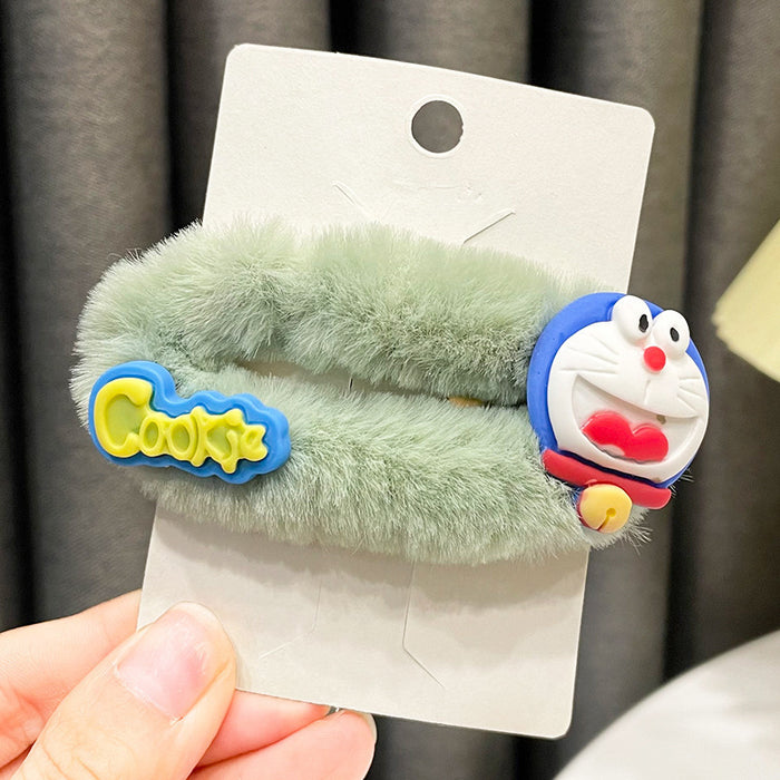 Wholesale Cute plush cartoon side clip hair clip
