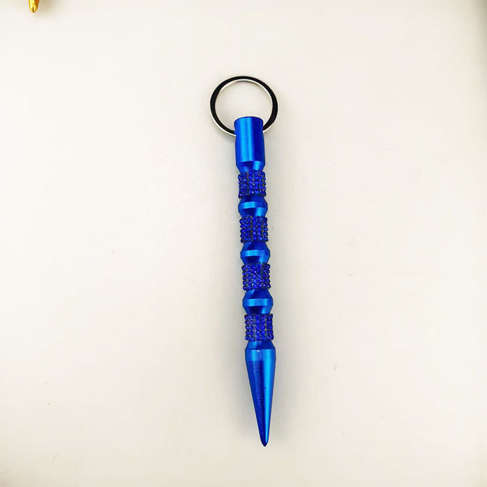 Wholesale Chic Rhinestone Self Defense Stick Keychain Black Alloy Fashion Jewelry Accessory Gift