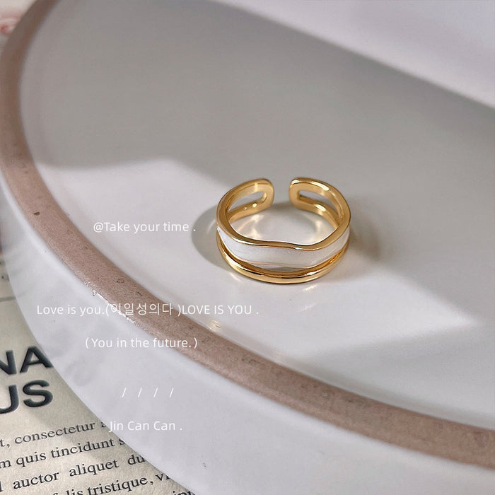 Wholesale Copper plated ring with adjustable opening for a high-end and versatile temperament. Handmade accessory