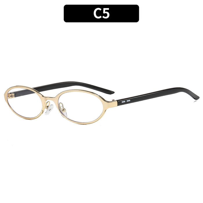 Wholesale Trendy Retro Oval Metal Sunglasses with Gold Frame and Gray Lenses Fashion Accessory