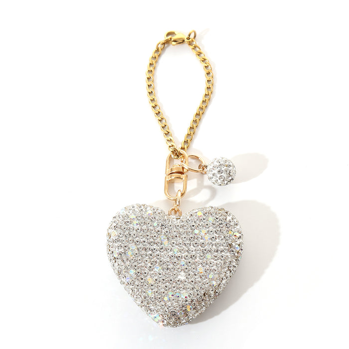 Wholesale Creative love key chain pendant accessories fashion rhinestone