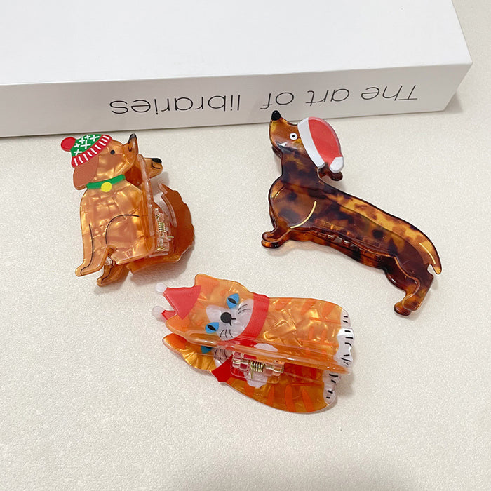 Wholesale Acrylic Dachshund Dog Hair Claw Clip Cartoon Style Women S Hair Accessory Boutique Resale