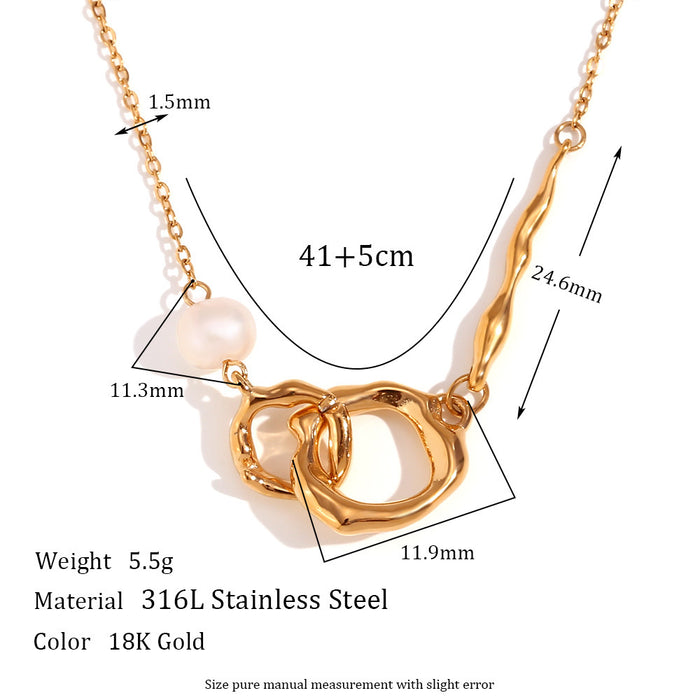 Wholesale Pearl necklace for women, light luxury, niche design, high-end feeling, collarbone chain, retro necklace, sweater chain, accessory