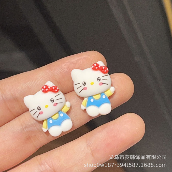 Wholesale Cute cat silver needle earrings,  simple and cute