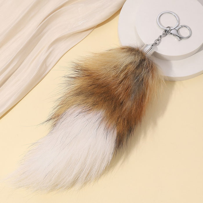 Wholesale Fox Tail Plush Keychain JDC-KC-RongRui046