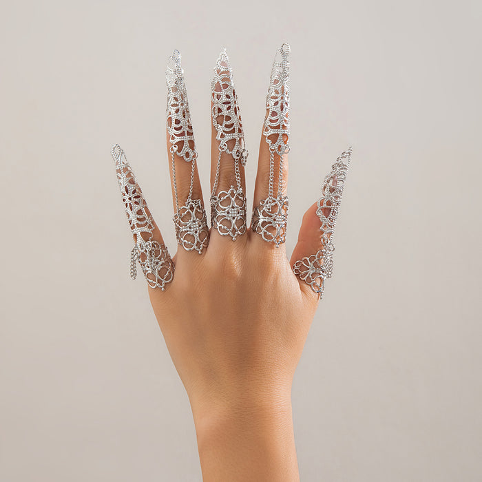 Wholesale jewelry Halloween Gothic style Ghost finger bracelet nail chain ring bracelet