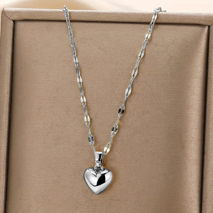 Wholesale Imitation Gold Heart Pendant Necklace Zinc Alloy Valentine' s Day Gift