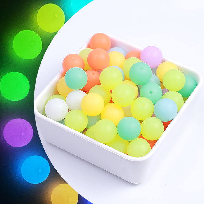 Wholesale 50PCS 15mm Luminous Silicone DIY Children Beads JDC-BDS-HeX012