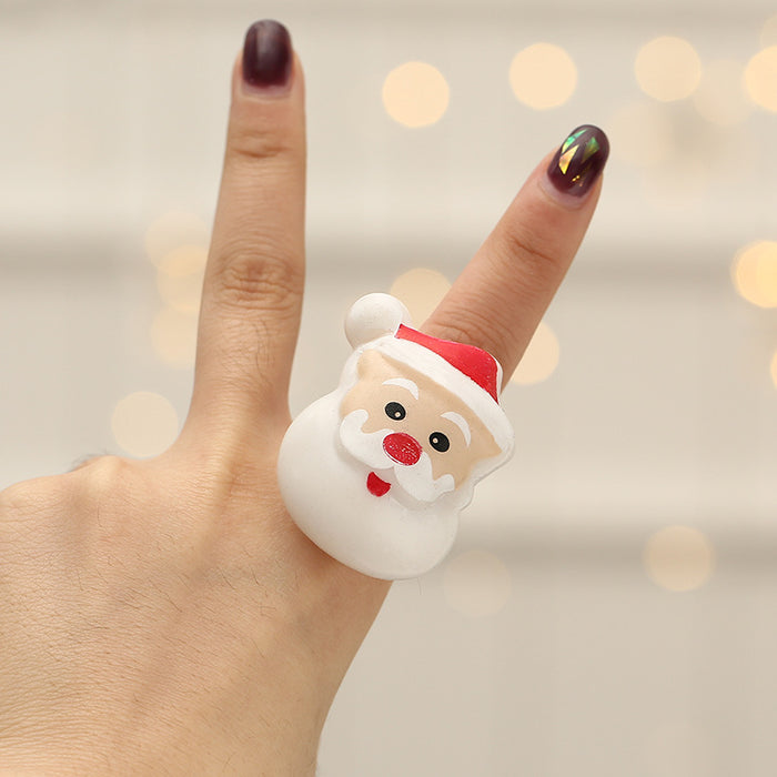 Wholesale Christmas Glowing Cartoon Soft Rubber Ring Prom Party Party Finger Lamp Kidsren' s Toy Elderly Elk Ring