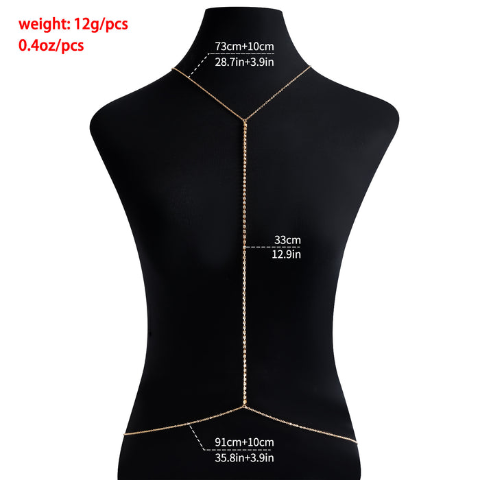 Wholesale Chest chain accessories, sexy, fashionable, casual, body chain, necklace, women's exaggerated, trendy, diamond studded top chain, waist chain