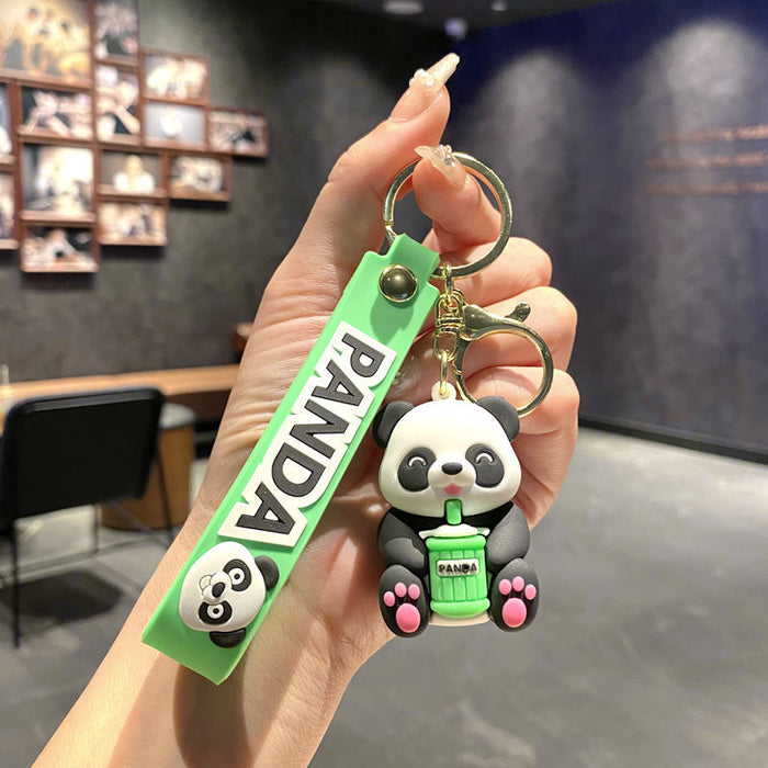 Wholesale Silicone Panda Keychain Decorative Bag Charm