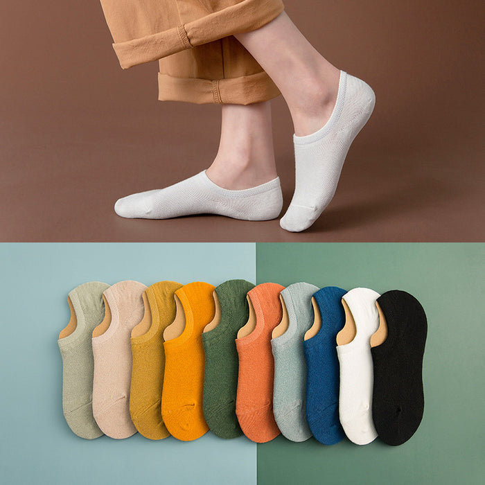 Wholesale Ship Socks Thin Short Socks Anti slip Shallow Mouth Invisible Socks Breathable Pure Cotton Mesh Socks
