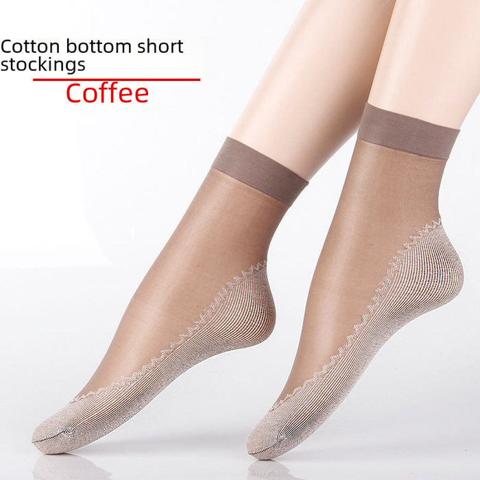 Wholesale Silk stockings, short socks, cotton soles, sweat absorbing and anti slip socks, anti hook silk midsole