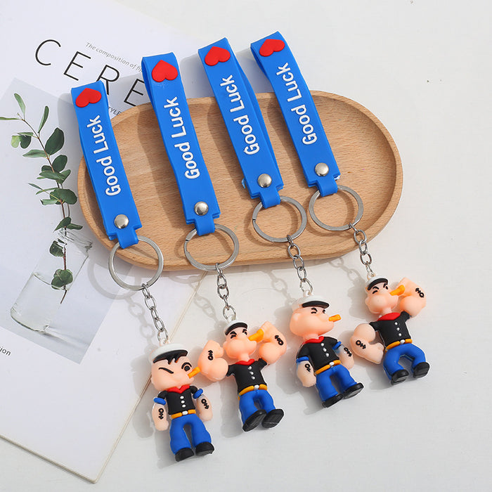 Wholesale Cartoon  Doll Keychain Silicone Car Key Chain Student Bag Pendant