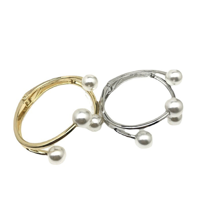 Wholesale Alloy Pearl Open Bracelet JDC-BT-FaX003