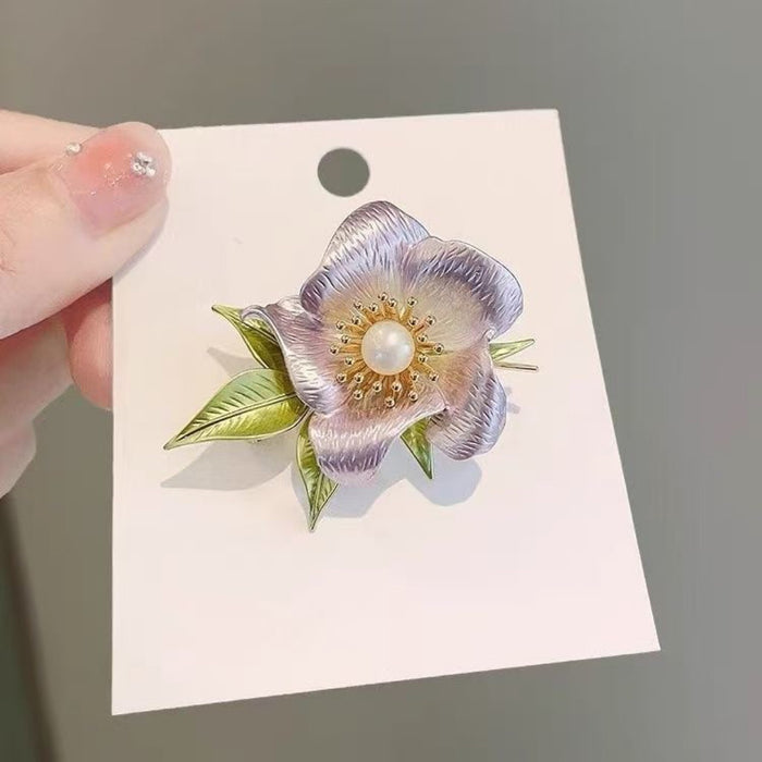 Wholesale Hand-Painted Camellia Brooch