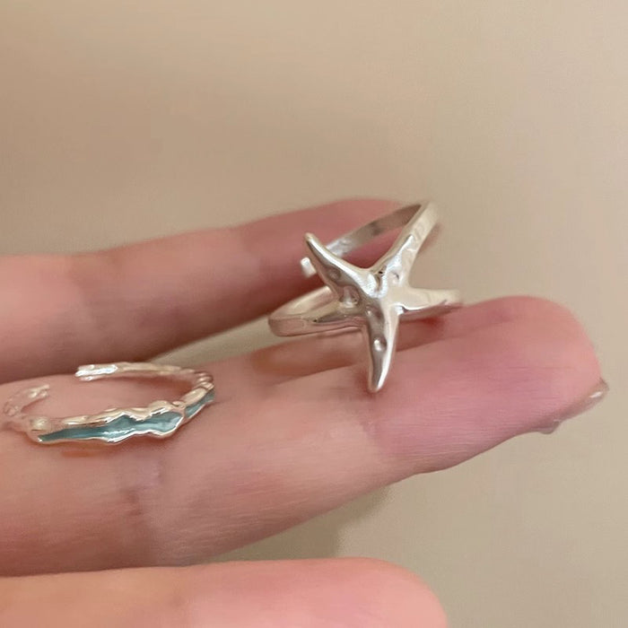 Wholesale Seaside Irregular Starfish Ring Women's Ring Women's Opening Adjustable