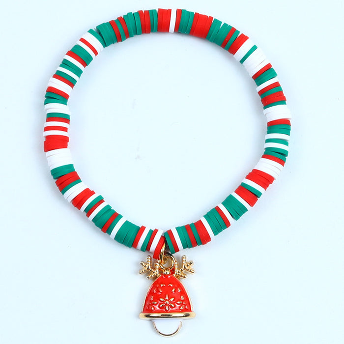 Wholesale Christmas Soft y Bracelet Beaded suit Santa Bell Gift Bracelet