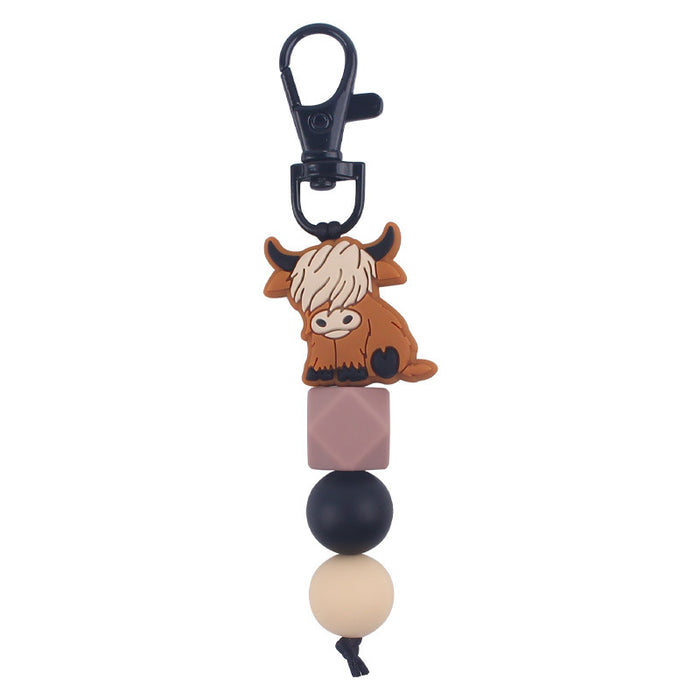 Wholesale Animal Silicone Bead Keychain JDC-KC-GuangTian025