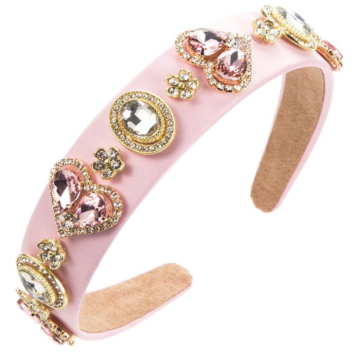 Wholesale Glass rhinestone heart-shaped headband for Valentine' s Day