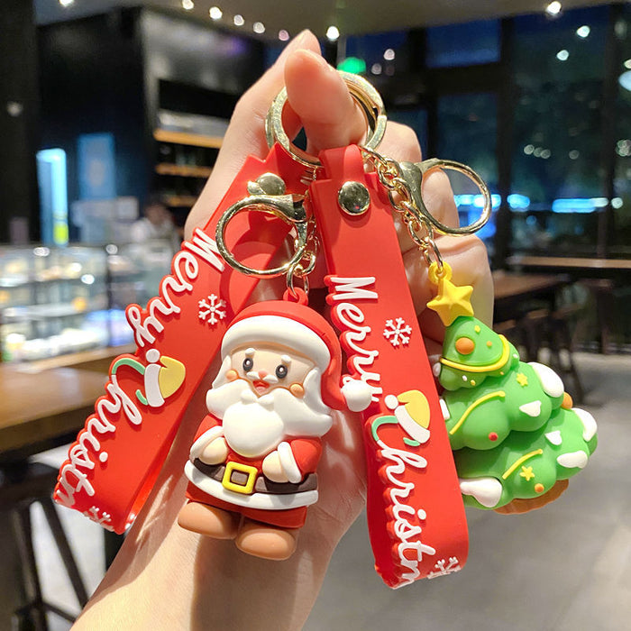 Wholesale Silicone Keychain Trendy Christmas Bag Charm