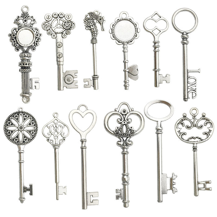 Wholesale Zinc alloy simulated key-shaped  DIY beads pendants