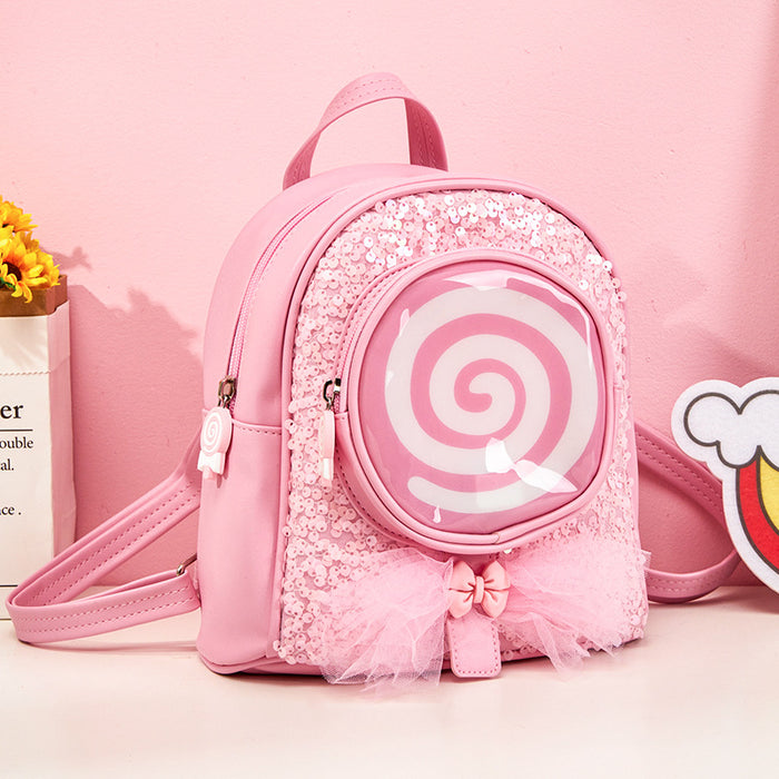 Wholesale Girls Backpack Leisure Travel Lollipop Small Schoolbag Led Light Fashion Cute Princess Children' s Backpack