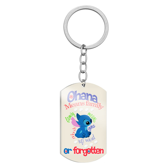 Wholesale Cartoon Color Printing Stainless Steel Keychain JDC-KC-HuanYu028