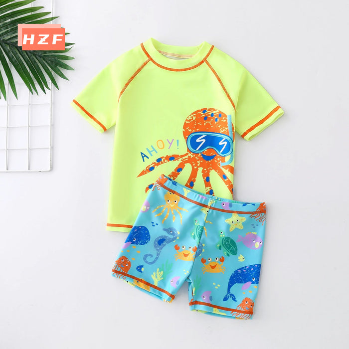Wholesale Children's swimsuit baby boy cartoon cute split