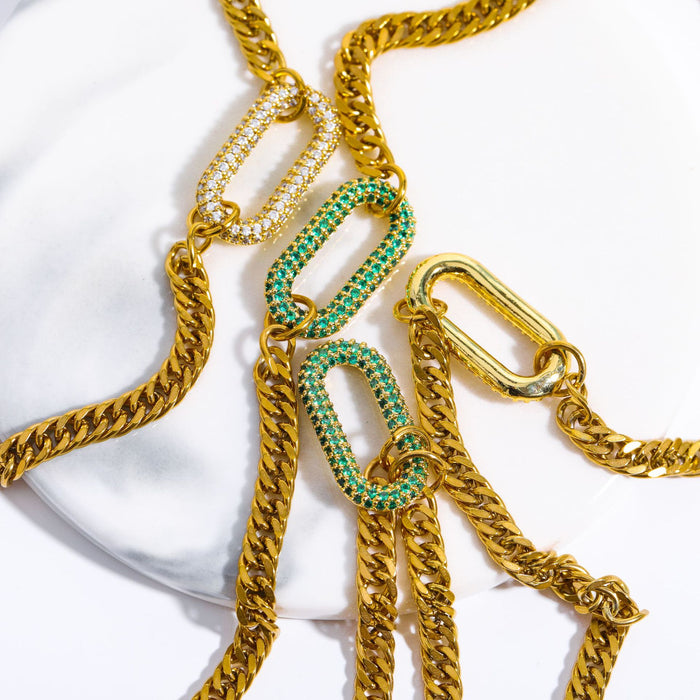 Wholesale Punk Rock Heavy Industry Diamond Geometric Choker Collarbone Necklace set