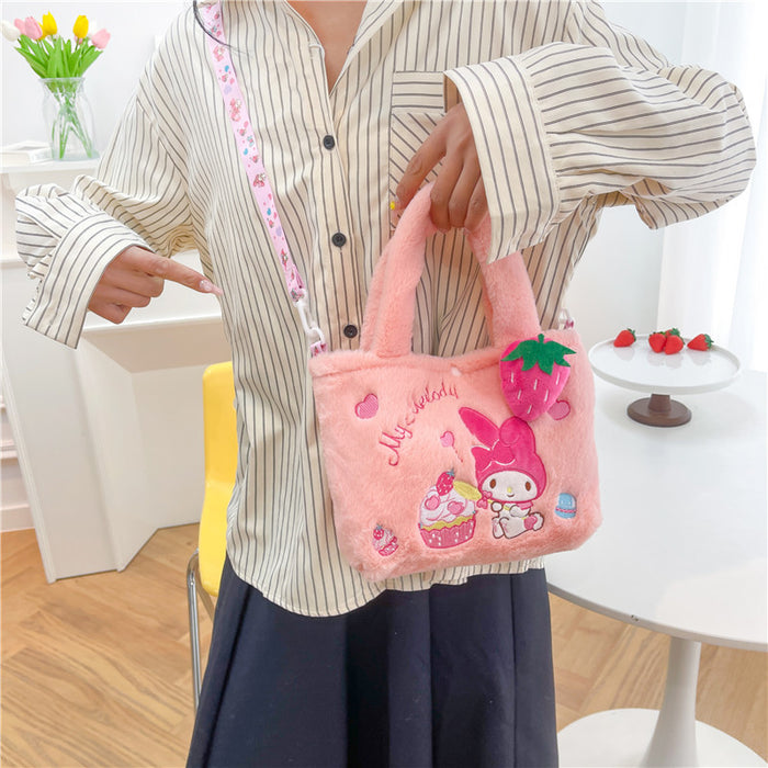 Wholesale Cute cartoon handbag shoulder messenger bag plush toy grab baby