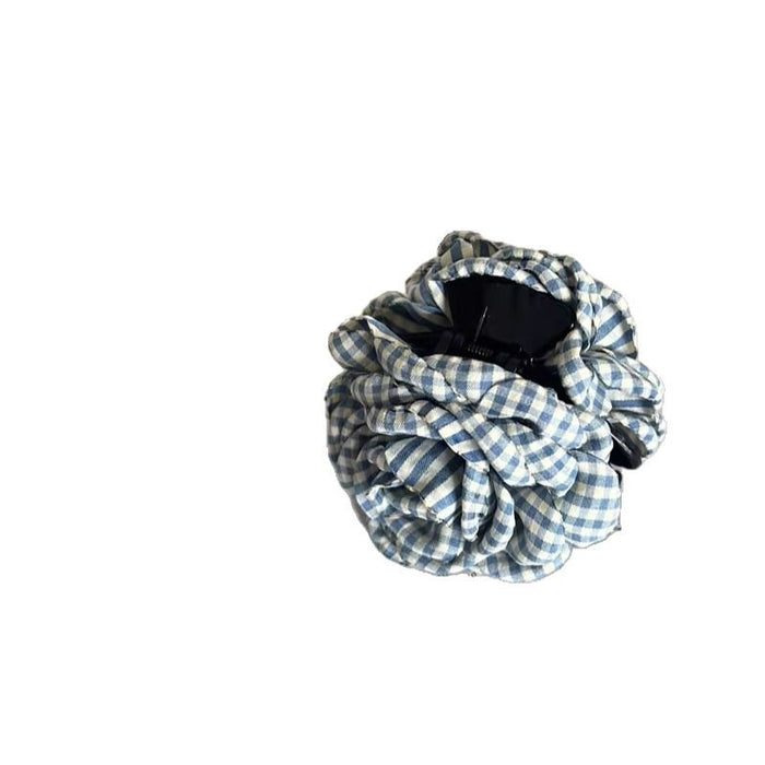 Wholesale Popular Ins Plaid Flower Clip New Fresh Back of Head Simple Shark Clip 2025 Summer New Headwear