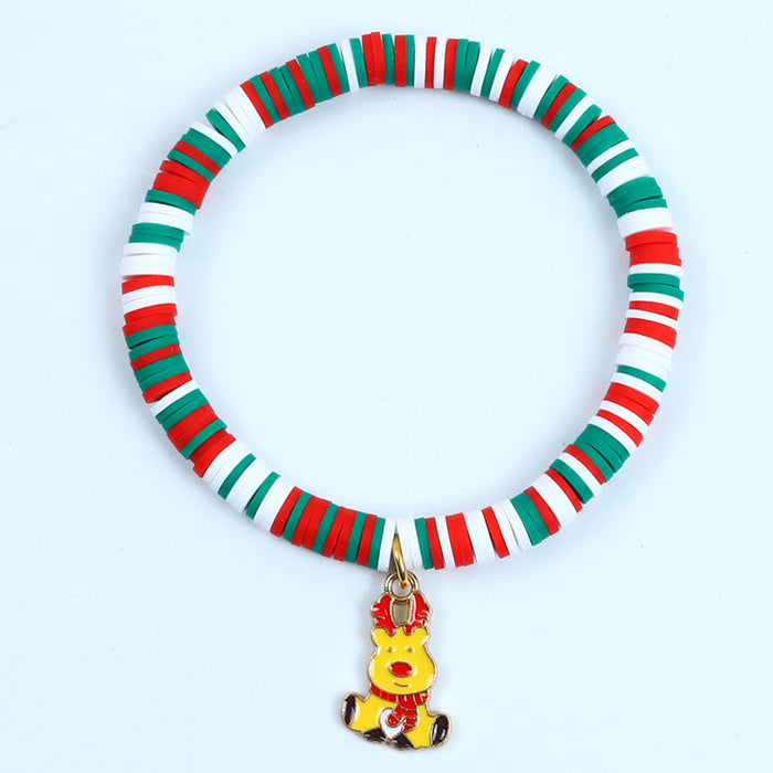 Wholesale Christmas Soft y Bracelet Beaded suit Santa Bell Gift Bracelet