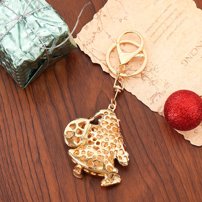 Wholesale Rhinestone Zinc Alloy Keychain Christmas Car Key Accessory Gift for Boutique MOQ≥2