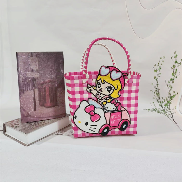 Wholesale Rattan Handbag Cartoon Plastic Handbag Lightweight Daily Wear Leisure Travel Shoulder Bag