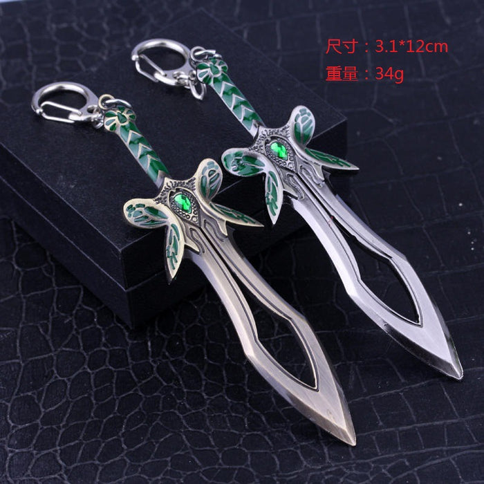 Wholesale DOTA2 Game Peripheral Weapon Model Pendant Dota Logo Keychain Return To The City Scroll Pendant Necklace JDC-KC-HeY019