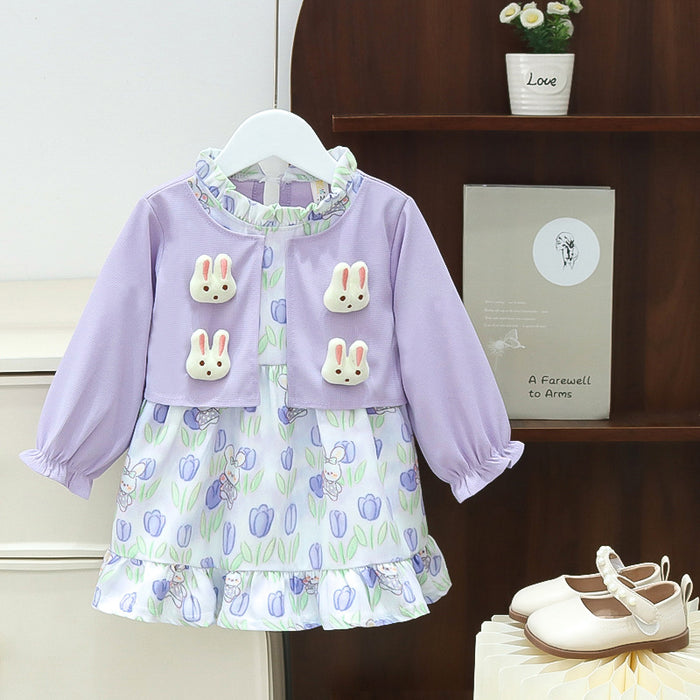 Wholesale Girls Dress Summer Bunny Flowers JDC-CTS-MianY041