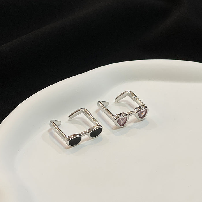 Wholesale Fun and unique glasses rings, personalized and versatile fashion, open index finger rings, hand accessories