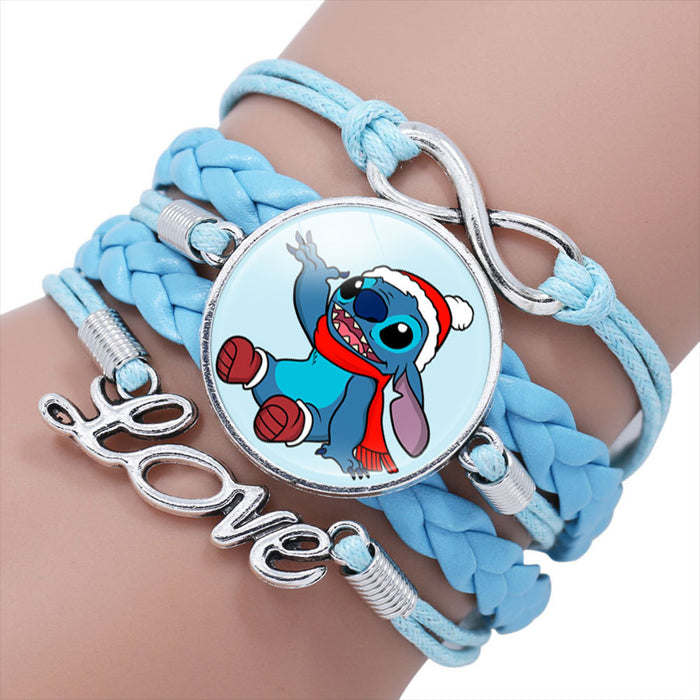 Wholesale Cartoon Braided Multi-layer Gemstone Cowhide Bracelet JDC-BT-NH021