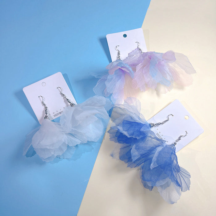 Wholesale Alloy Organza Stud Earrings JDC-ES-PinHeng001